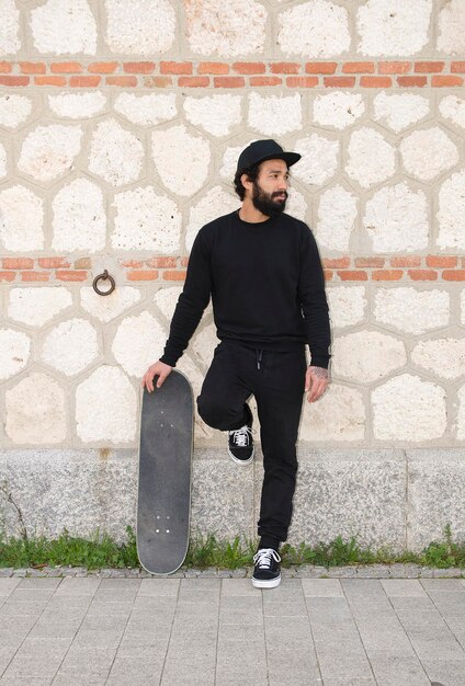 Concept de hipster de style de vie de skateur homme