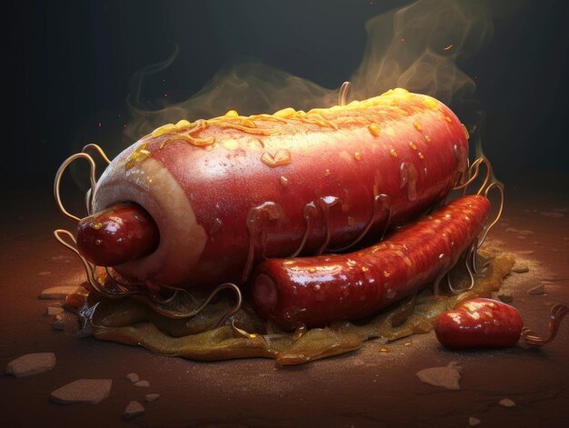 Concept de hot-dogs et de saucisses d'apéritif