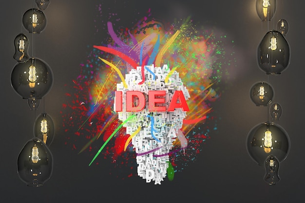 Concept d'idée avec des ampoules