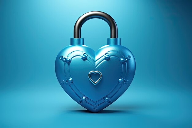 Concept d'illustration de cadenas en forme de coeur d'amour et de passion AI générative