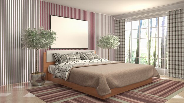 Concept d'illustration de décoration intérieure de chambre à coucher