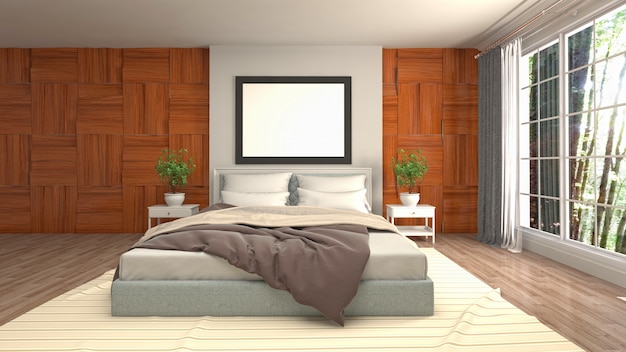 Concept d'illustration de décoration intérieure de chambre à coucher