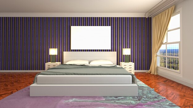 Concept d'illustration de décoration intérieure de chambre à coucher