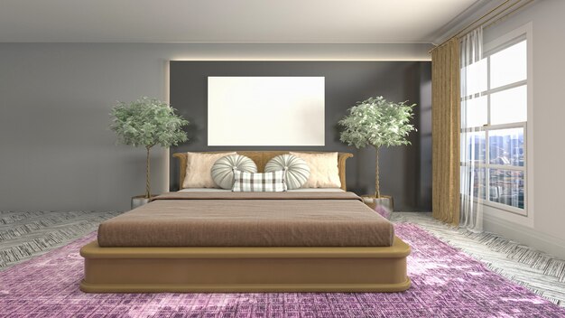 Concept d'illustration de décoration intérieure de chambre à coucher