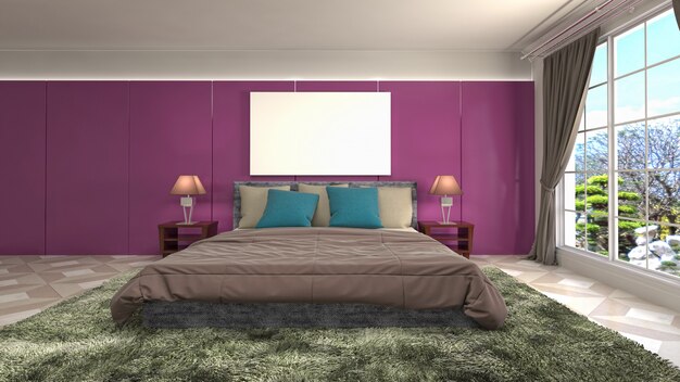 Concept d'illustration de décoration intérieure de chambre à coucher