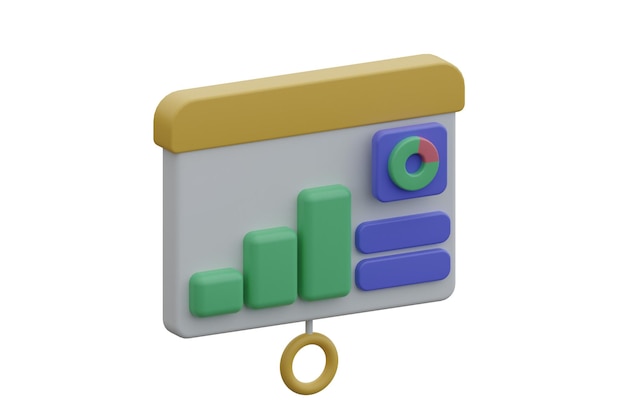 Concept d'illustration de rendu 3d pour la présentation des analystes et le rapport marketing rentable
