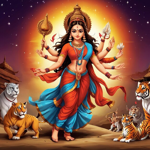 Photo le concept d'image de fond de navratri est généré par albedobase xl