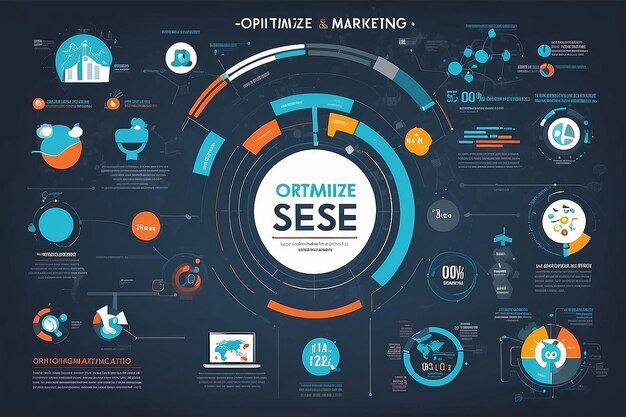 Photo le concept d'infographie spotlight des moteurs de recherche pour le succès du référencement