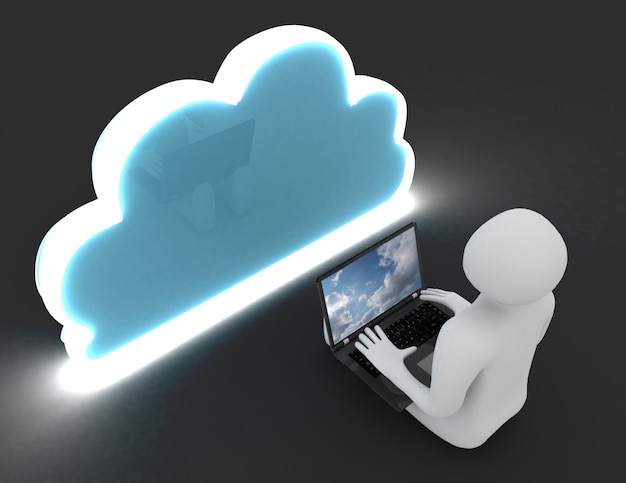 Concept informatique de nuages. illustration 3D