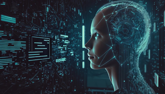 Concept d'intelligence artificielle et d'apprentissage automatique AI générative