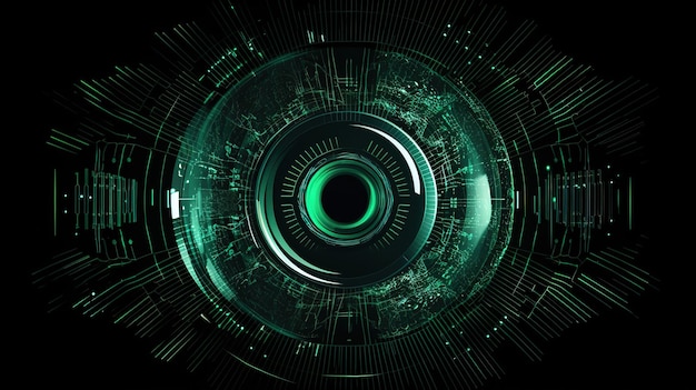 Concept d'intelligence artificielle espion Écran de système de surveillance virtuel AI générative