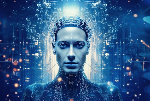 Concept d'Intelligence Artificielle générative IA xA