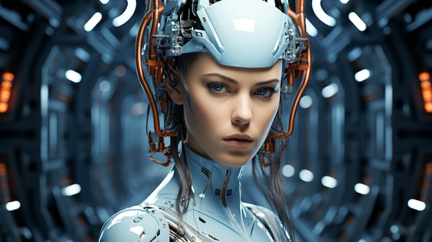 Photo concept d'intelligence artificielle robotique