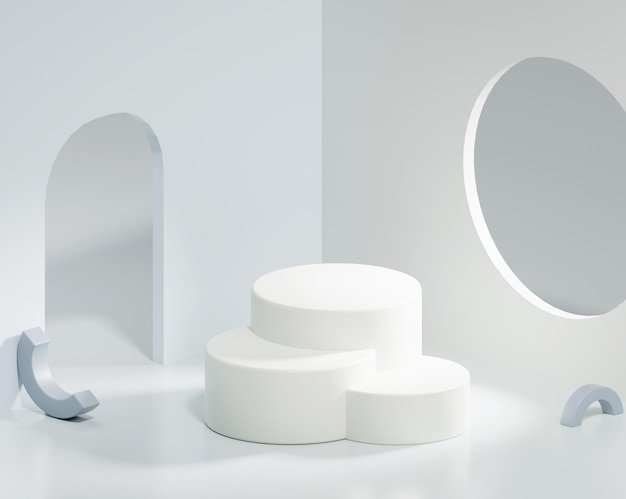 Photo concept d'intérieur minimaliste pour la présentation du produit en rendu 3d