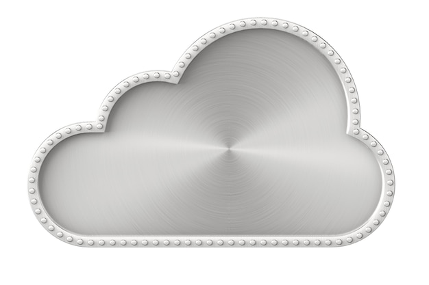 Concept Internet. Nuage d'acier sur fond blanc