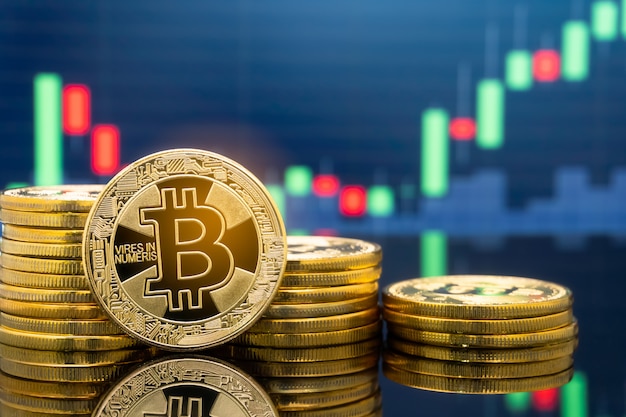 Concept d&#39;investissement Bitcoin et crypto-monnaie.