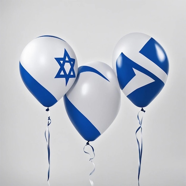 Concept d'Israël Ballon avec drapeau israélien isolé sur fond blanc