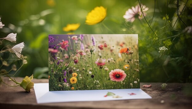 Concept de jardin d'été Carte de voeux florale pour une occasion spéciale