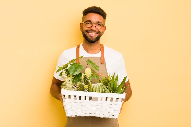 Concept de jardinier homme afro noir