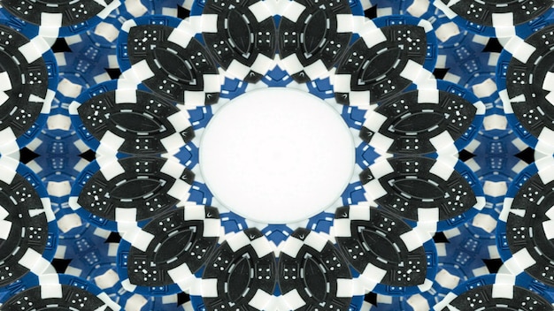 Concept de jeu abstrait motif symétrique décoratif ornemental mouvement kaléidoscope cercle géométrique et formes d'étoiles