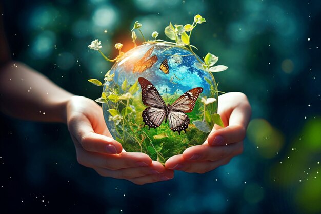 Concept de la Journée mondiale de l'environnement avec un contexte animal célébration mondiale de la nature journée de l'environnement