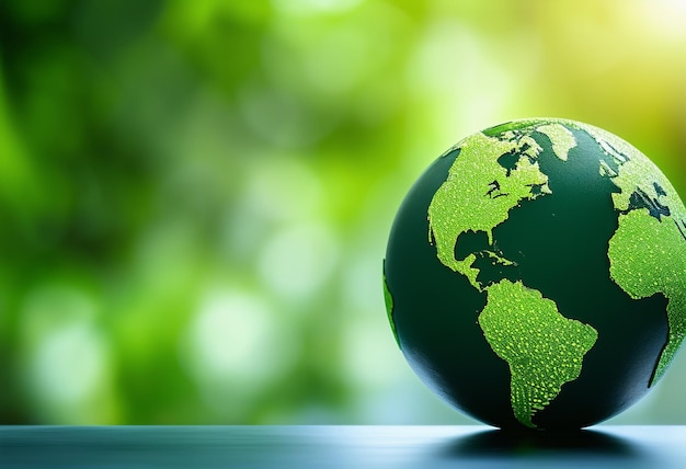 Le concept de la Journée de la Terre avec un globe vert