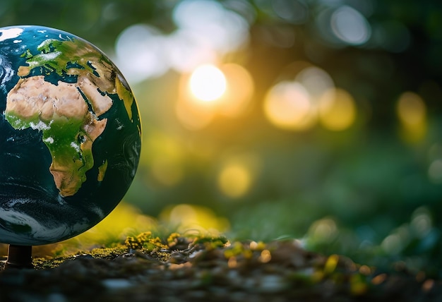 Le concept de la Journée de la Terre avec un globe vert