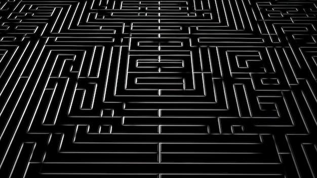 Concept de labyrinthe sombre de solution pour trouver le chemin