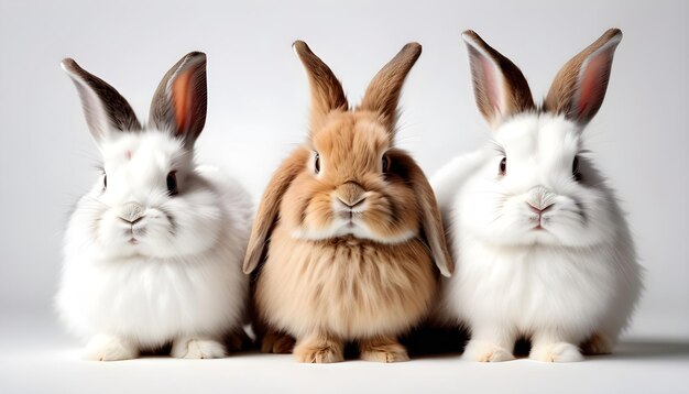 Photo concept de lapins moelleux pour les vacances de pâques