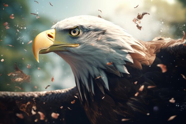 Photo concept de liberté d'aigle en gros plan généré par l'ia