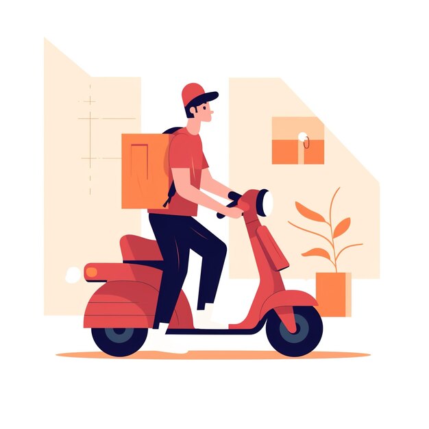 Photo le concept de livraison en ligne, le suivi des commandes, la livraison à domicile et au bureau, l'illustration