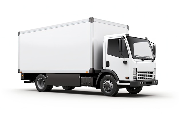 Photo concept de livraison et de logistique par camions à boîte blanche ia générative