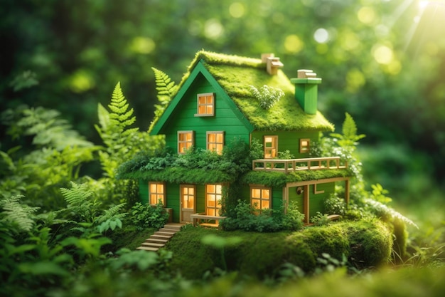 Concept de logement vert et respectueux de l'environnement ai génératif