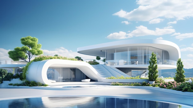 concept de maison futuriste moderne