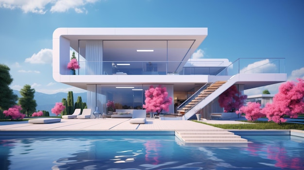 concept de maison futuriste moderne