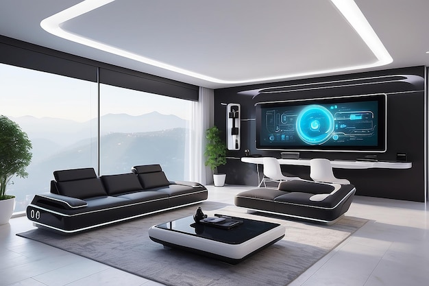 Concept de maison intelligente futuriste