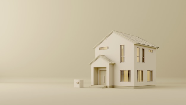 concept de maison à pignon minimal avec espace de copie