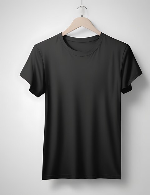 Photo concept de maquette de t-shirt noir vierge avec des vêtements ordinaires