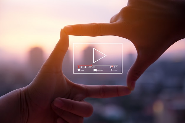 Concept de marketing vidéo en direct en ligne