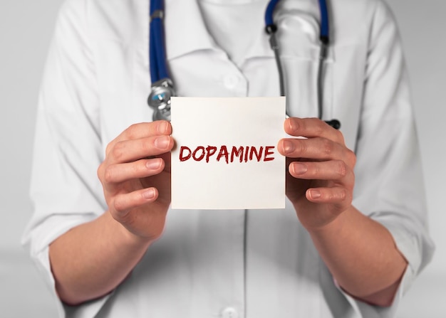 Concept médical d'hormone de mot de dopamine
