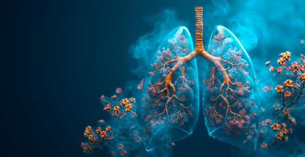 Concept médical des poumons sains image générée par l'IA