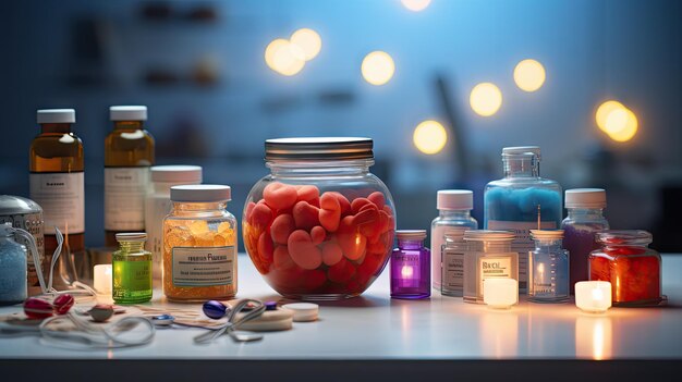 Concept de médicament recherche et développement pharmaceutique comprimés capsules réactifs