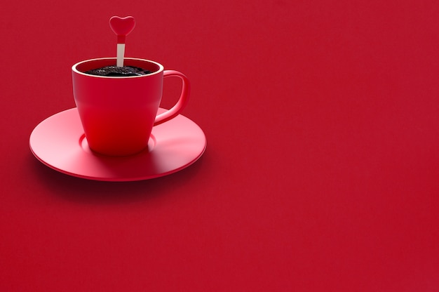 Concept minimal de tasse rouge de café