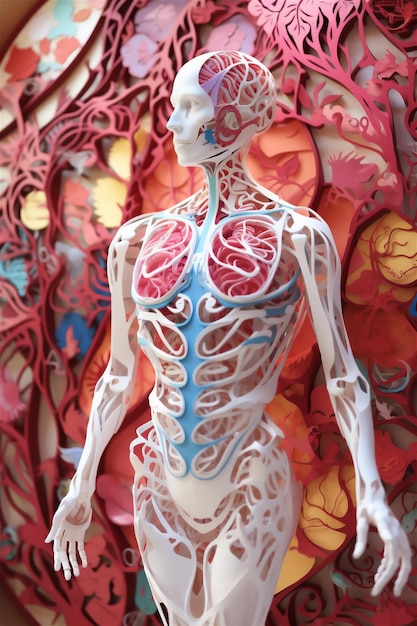 Concept de modèle 3D du système endocrinien