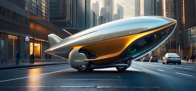 Concept de modèle de voiture et de transport futur rendu et illustration en 3D