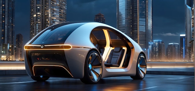 Concept de modèle de voiture et de transport futur rendu et illustration en 3D
