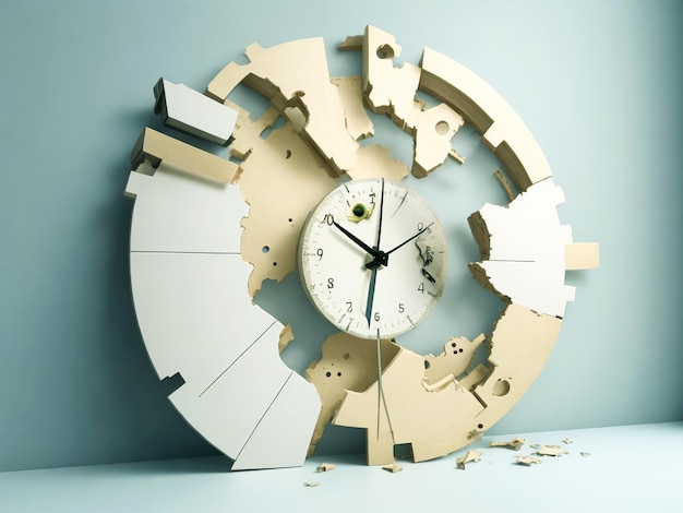 Le concept de la mort de l'horloge se brise en morceaux