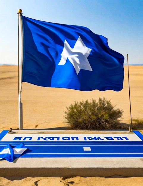 Concept national sur le fond du drapeau d'Israël pions et un panneau avec l'inscription