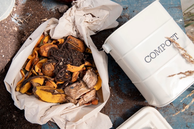 Concept de nature morte de compost