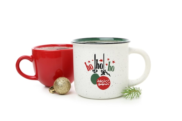 Concept de Noël et bonne année café de Noël isolé sur fond blanc